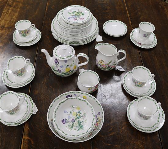 A Queens Porcelain The Garden part breakfast and dinner service designed by Lilian Snelling for the RHS Collection,